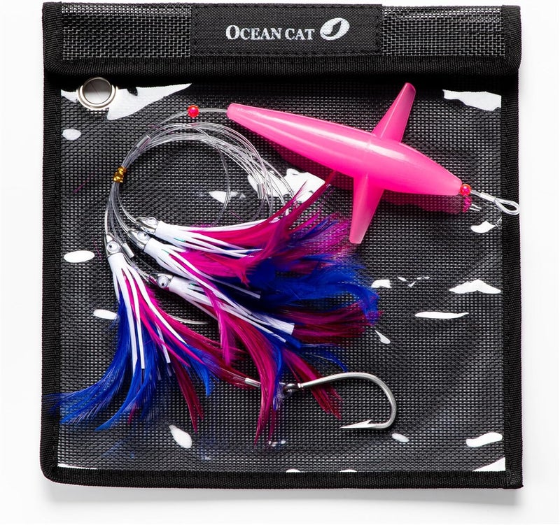 OCEAN CAT 5 inches Daisy Chain Trolling Lures with Brid Feather Teaser Saltwater Offshore Big Game Trolling Lure Bag for Marlin Tuna Mahi Dolphin Durado Wahoo Mesh - Image 1